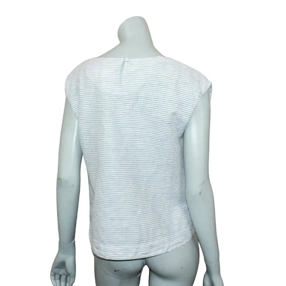 J.CREW Collection tie-Front tee Blue Striped Size 4